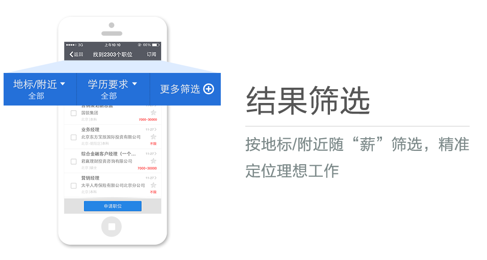 按地標/附近隨“薪”篩選，精準定位理想工作